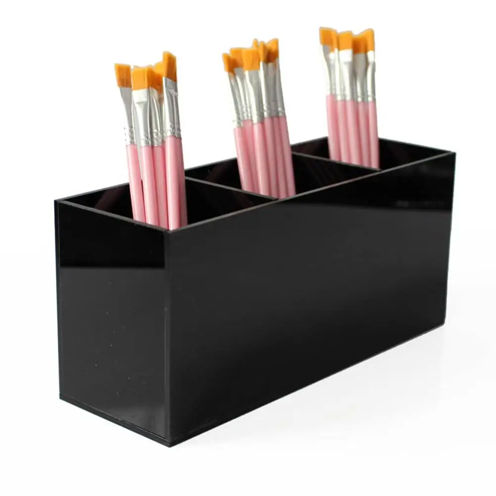 Acrylic Cosmetic Brush Holder Three Compartments Makeup Storage Case Black Desktop Pen ganizer Sundries Container
Acrylic Cosmetic Brush Holder Three Compartments Makeup Storage Case Black Desktop Pen ganizer Sundries Container