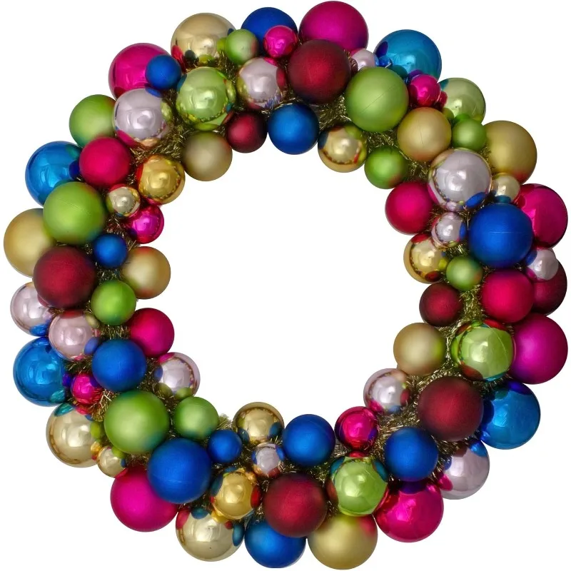 Northlight Rainbow 2-Finish Shatterproof Ball Christmas Wreath - 24" - Multicolor - Unlit
Northlight Rainbow 2-Finish Shatterproof Ball Christmas Wreath - 24" - Multicolor - Unlit