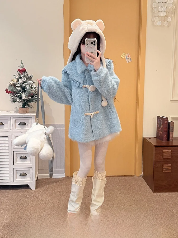 Blue Fce Lined Collar ort Coat for Women Winter Design Sweet Sle Fabric Pig Chinese Production Polyester Fiber Long Sl...
Blue Fce Lined Collar ort Coat for Women Winter Design Sweet Sle Fabric Pig Chinese Production Polyester Fiber Long Sl...