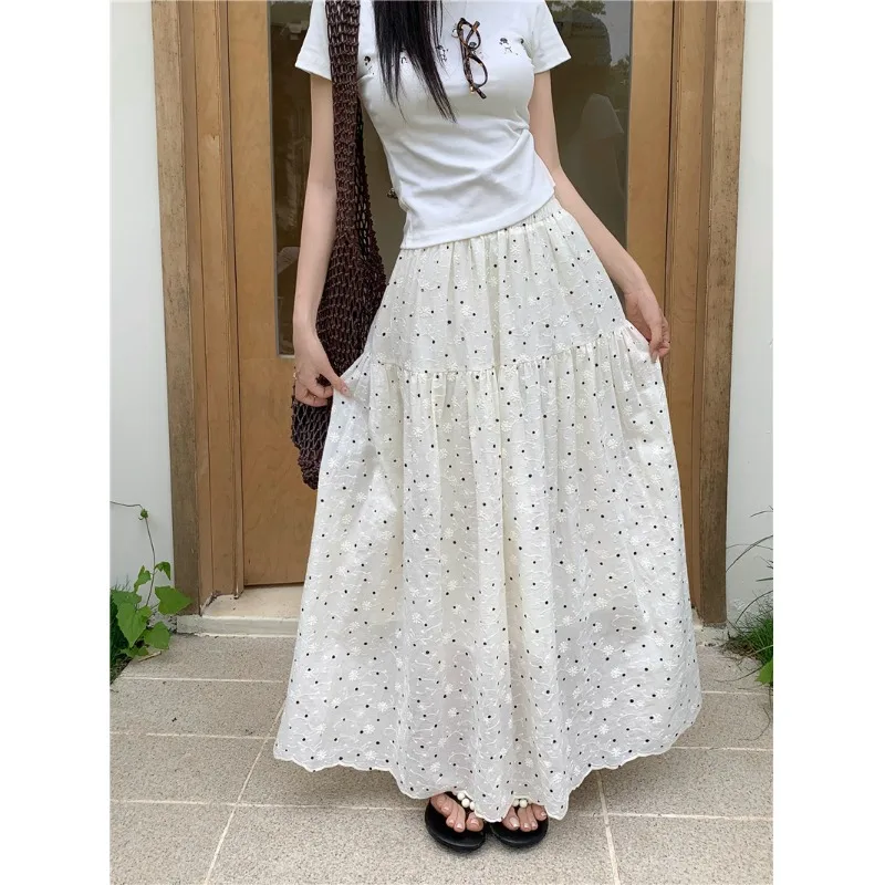 Slimming High Waist Midi Polka Dot Skirt Embroidered Floral A-Line Summer New Style Korean Version Office Commute Skirt
Slimming High Waist Midi Polka Dot Skirt Embroidered Floral A-Line Summer New Style Korean Version Office Commute Skirt