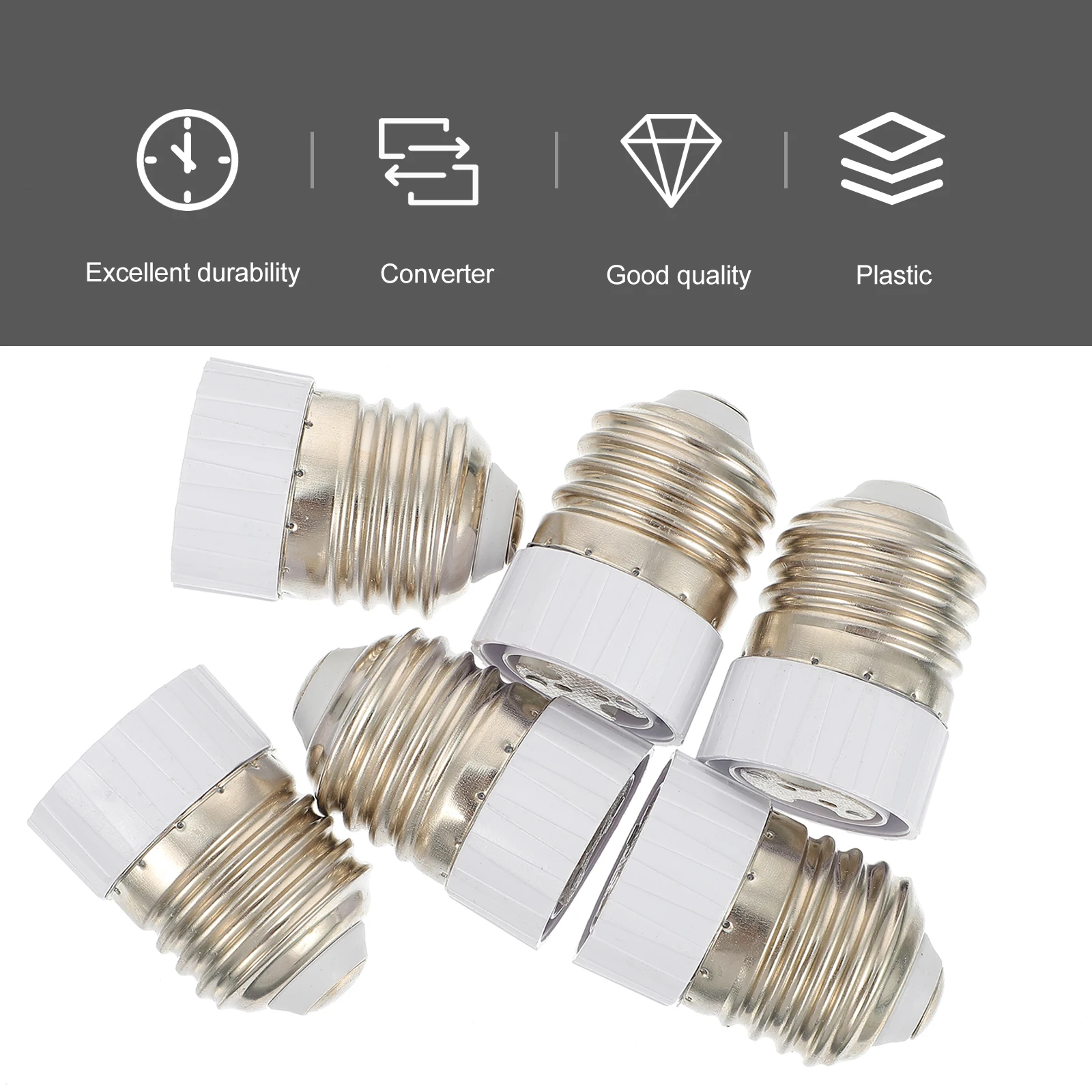 6pcs Lamp Holder Adapter E27 to MR16 Light Converter Socket Base Silver Durable LED Halogen Filament-Compatible Lamp Accessories
6pcs Lamp Holder Adapter E27 to MR16 Light Converter Socket Base Silver Durable LED Halogen Filament-Compatible Lamp Accessories