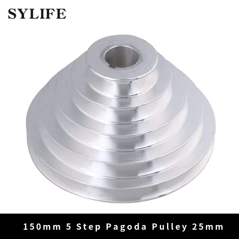 54mm to 150mm Outter Dia 25mm Bore Width 12.7mm Aluminum 5 Step Pagoda Pulley Belt for A Type V-Belt Timing Belt
54mm to 150mm Outter Dia 25mm Bore Width 12.7mm Aluminum 5 Step Pagoda Pulley Belt for A Type V-Belt Timing Belt