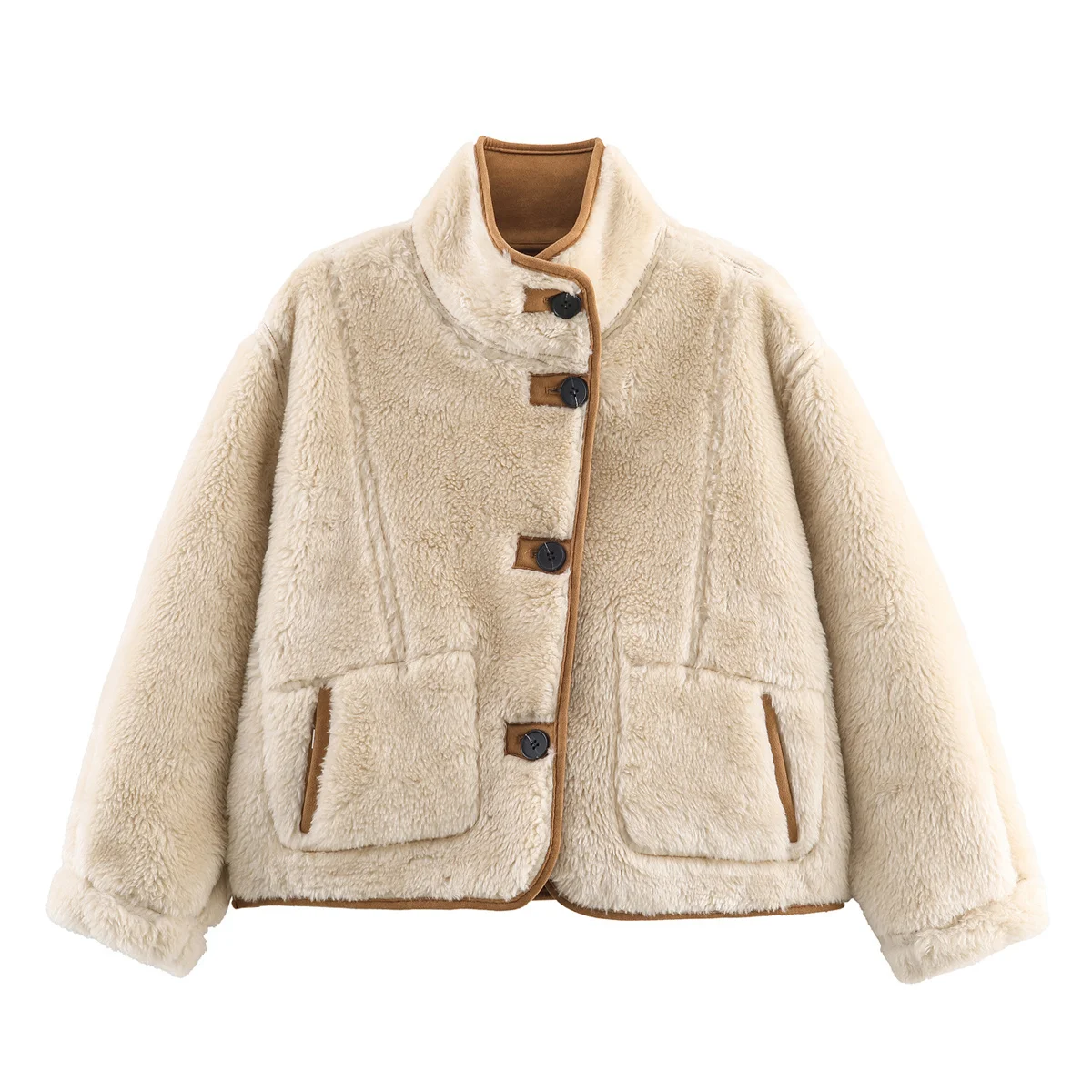 2025 Winter New Women's Casual Fashion Button-Down Stand Collar Long Sleeve Suede Fleece Reversible Jacket
2025 Winter New Women's Casual Fashion Button-Down Stand Collar Long Sleeve Suede Fleece Reversible Jacket