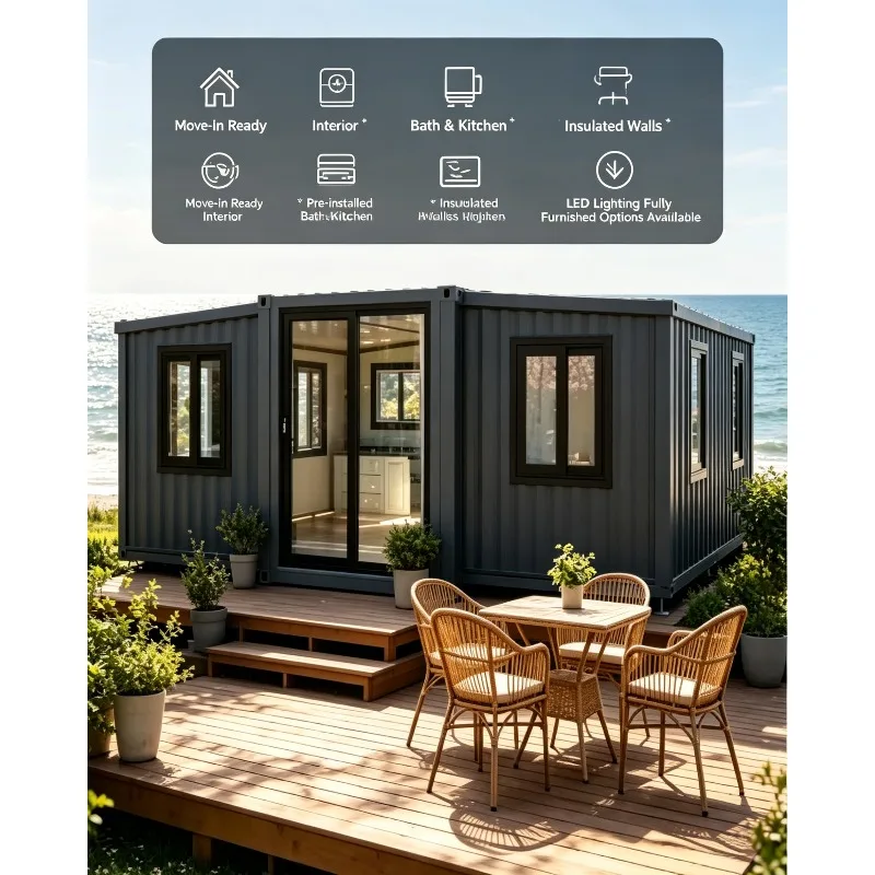 Customized Ready Made Luxury Modular Houses With Bathrooms 20 40 Ft Prefab Container House Wooden Solar-powered Container House
Customized Ready Made Luxury Modular Houses With Bathrooms 20 40 Ft Prefab Container House Wooden Solar-powered Container House