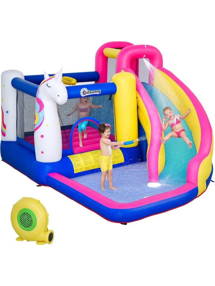 Надувная водная горка Bounce House с батутом, стеной для скалолазания, водяной пушкой, баскетбольным кольцом, брызгами, 450 Вт Bl
Надувная водная горка Bounce House с батутом, стеной для скалолазания, водяной пушкой, баскетбольным кольцом, брызгами, 450 Вт Bl
