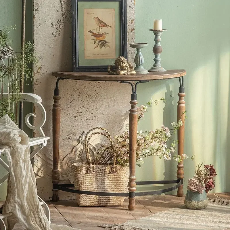 H1 semicircular entrance table antique wrought iron shelf retro style balcony curved old flower stand entrance table
H1 semicircular entrance table antique wrought iron shelf retro style balcony curved old flower stand entrance table