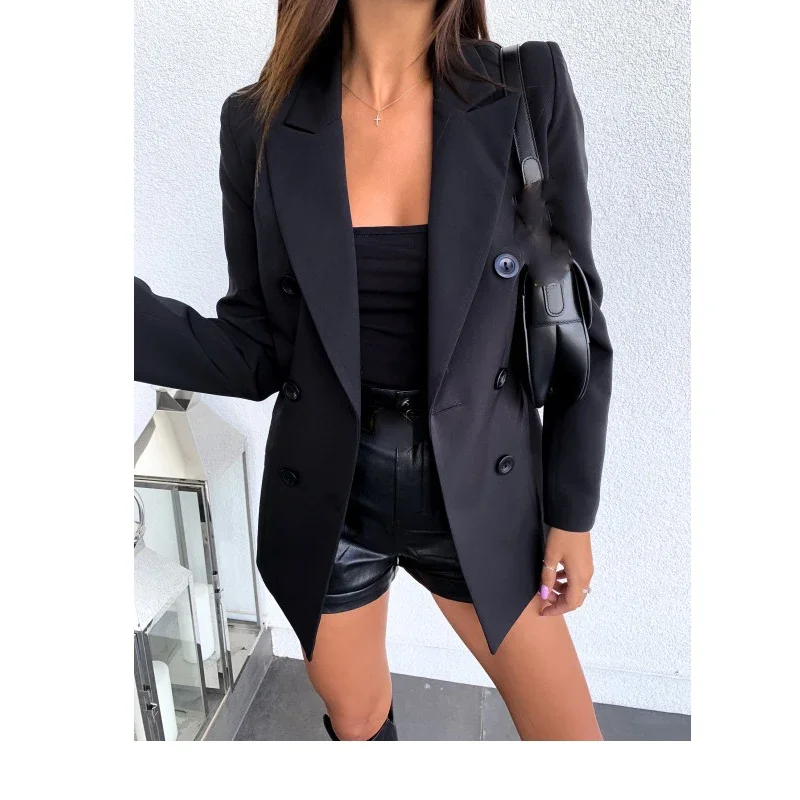 Solid Jackets Black Lapel Long Sleeves Button Office Lady Khaki Business Suits Blazer Winter Women Double Breasted Blazer Coats
Solid Jackets Black Lapel Long Sleeves Button Office Lady Khaki Business Suits Blazer Winter Women Double Breasted Blazer Coats