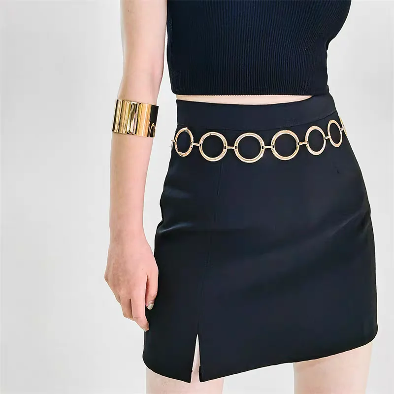 Fashion Women Metal Circle Retro Adjustable Length Belt Popular Trend Belt for Dress Trousers Sweater Suit Pants Decorative
Fashion Women Metal Circle Retro Adjustable Length Belt Popular Trend Belt for Dress Trousers Sweater Suit Pants Decorative