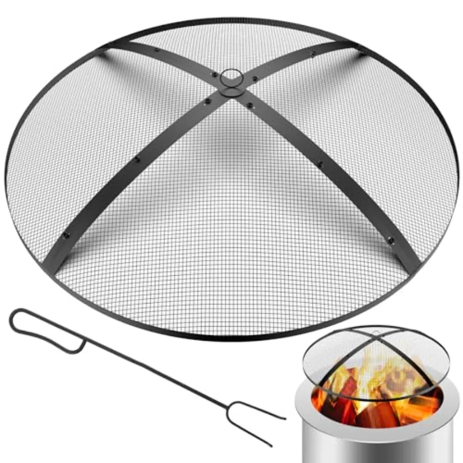 Fire Pit Spark Screench Heavy Duty Foldable Fire Pit Cover Outdoor Round Fire Pit Mesh Screen Metal Top Lid with HandleandPoke
Fire Pit Spark Screench Heavy Duty Foldable Fire Pit Cover Outdoor Round Fire Pit Mesh Screen Metal Top Lid with HandleandPoke