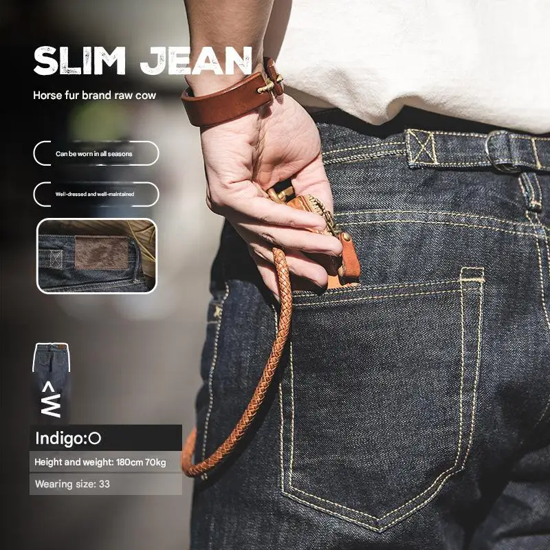 Madden workwear American retro straight denim red ear raw cow spring and autumn Ami khaki dark jeans for men
Madden workwear American retro straight denim red ear raw cow spring and autumn Ami khaki dark jeans for men