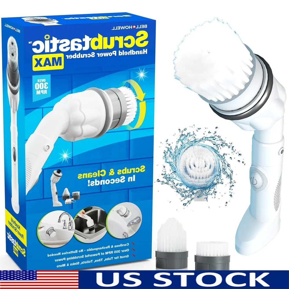 Перезаряжаемый беспроводной вращающийся скруббер, электрический очиститель с 2 насадками, универсальный инструмент для чистки с высоким крутящим моментом, плитка для ванной комнаты 
Перезаряжаемый беспроводной вращающийся скруббер, электрический очиститель с 2 насадками, универсальный инструмент для чистки с высоким крутящим моментом, плитка для ванной комнаты