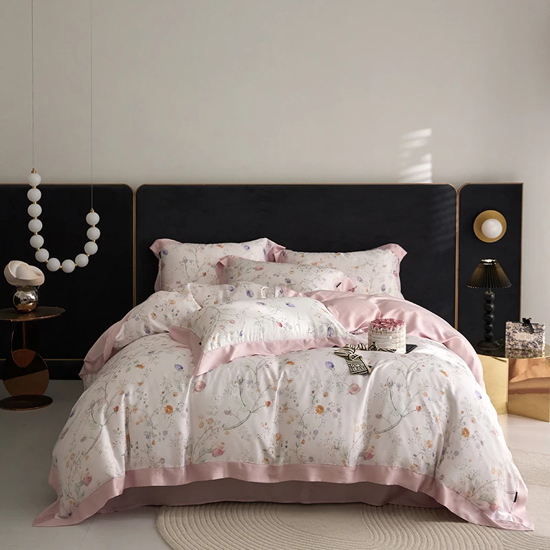 New Luxury Mulberry Silk Bedding Set Printing Silk Queen King Quilt Cover Flat Sheet Pillowcase Bed Set
New Luxury Mulberry Silk Bedding Set Printing Silk Queen King Quilt Cover Flat Sheet Pillowcase Bed Set