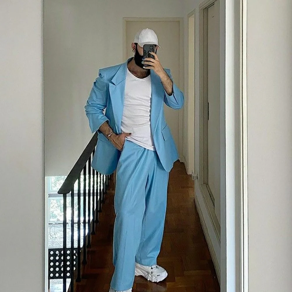 Customized Blue Single Button Peaked Lapel Men Suits 2 Pieces (Jacket+Pants) Wedding Shopping Casual Traveling Fashion Man Sets
Customized Blue Single Button Peaked Lapel Men Suits 2 Pieces (Jacket+Pants) Wedding Shopping Casual Traveling Fashion Man Sets