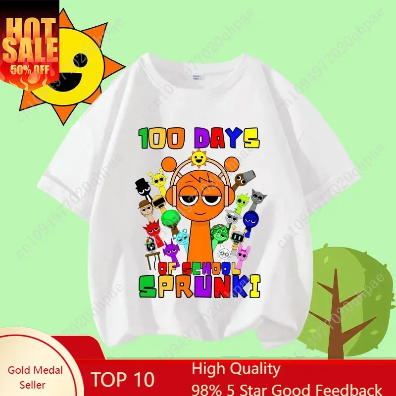 Cartoon Sprunki character printed kids T-shirt pure cotton short-sleeved white top cartoon children's clothing for boys
Cartoon Sprunki character printed kids T-shirt pure cotton short-sleeved white top cartoon children's clothing for boys