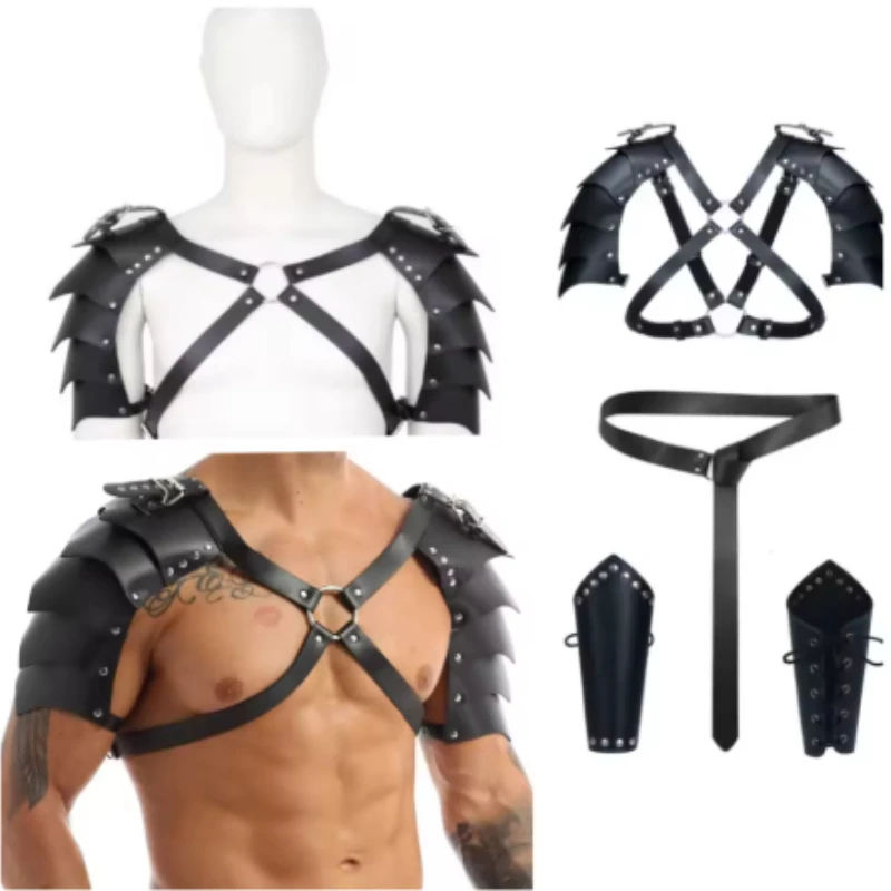 Cosplay Party Men Costume Leather Medieval Shoulder Pauldron Knight Adjustable Buckle Punk Shoulder Armors Cover Cape
Cosplay Party Men Costume Leather Medieval Shoulder Pauldron Knight Adjustable Buckle Punk Shoulder Armors Cover Cape