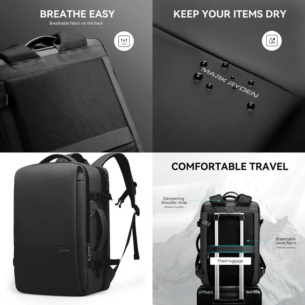 Мужской водонепроницаемый рюкзак для ноутбука на 30 л с USB-портом, подходит для ноутбуков до 17,3 дюйма, идеально подходит для работы, учебы и поездок (классический черный)
Мужской водонепроницаемый рюкзак для ноутбука на 30 л с USB-портом, подходит для ноутбуков до 17,3 дюйма, идеально подходит для работы, учебы и поездок (классический черный)