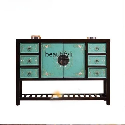 New Chinese-style entrance cabinet, living room partition, solid wood storage decoration, old foyer side cabinet
New Chinese-style entrance cabinet, living room partition, solid wood storage decoration, old foyer side cabinet