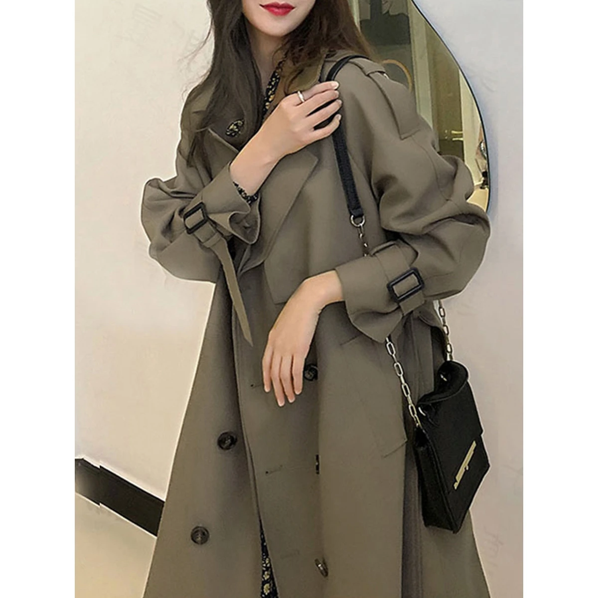 Off Women's Mid-Length Coat Korean Sle Button Detailing Straight Cut Long Sve Pure Color Commute Friendly Outerwear
Off Women's Mid-Length Coat Korean Sle Button Detailing Straight Cut Long Sve Pure Color Commute Friendly Outerwear