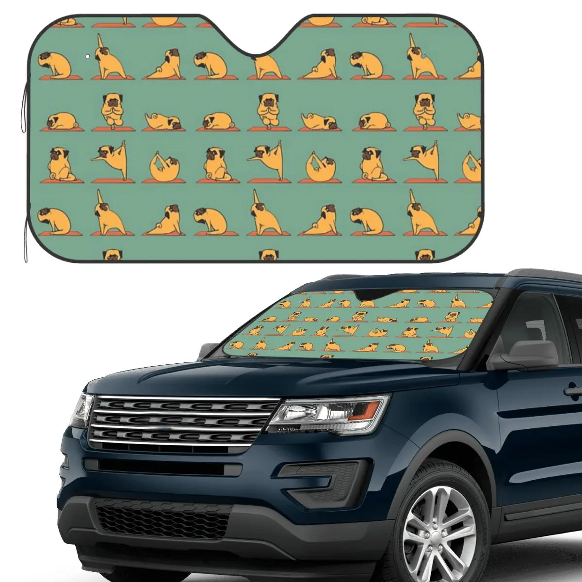 Мопс Йога Солнцезащитный козырек Лобовое стекло автомобиля Переднее лобовое стекло Солнцезащитный козырек Аксессуары Чехлы 
Мопс Йога Солнцезащитный козырек Лобовое стекло автомобиля Переднее лобовое стекло Солнцезащитный козырек Аксессуары Чехлы