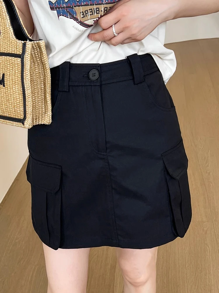 Stylish A-Line Black Workwear Skirt Women's New Summer Design Sensation Fashion Short Skirt High Waist Denim Pure Color
Stylish A-Line Black Workwear Skirt Women's New Summer Design Sensation Fashion Short Skirt High Waist Denim Pure Color