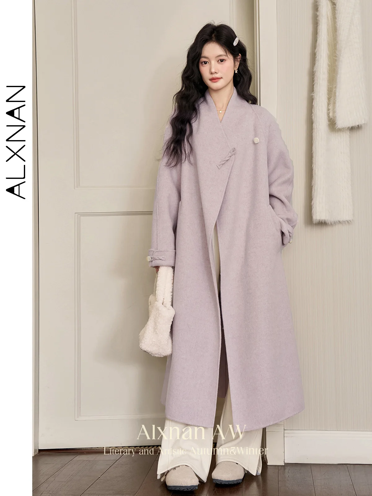 ALXNAN Purple Wool Coat Women Raglan Sleeve Irregular Placket Straight Long Overcoats Elegant Single Button Outerwears L51239
ALXNAN Purple Wool Coat Women Raglan Sleeve Irregular Placket Straight Long Overcoats Elegant Single Button Outerwears L51239