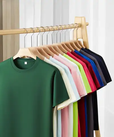 Best-selling 100% round-neck T-shirt, 250g short sleeve, custom logo, casual men's loose large-sized shirt, custom logo printin