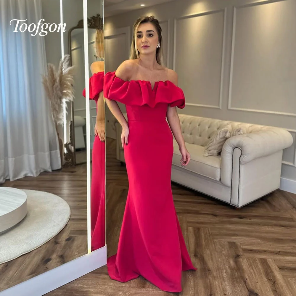 Toofgon Mermaid Red Saudi Arabic Long Prom Dresses For Women Party Gowns Customized Off Shoulder Formal Occasion Evening Gown
Toofgon Mermaid Red Saudi Arabic Long Prom Dresses For Women Party Gowns Customized Off Shoulder Formal Occasion Evening Gown