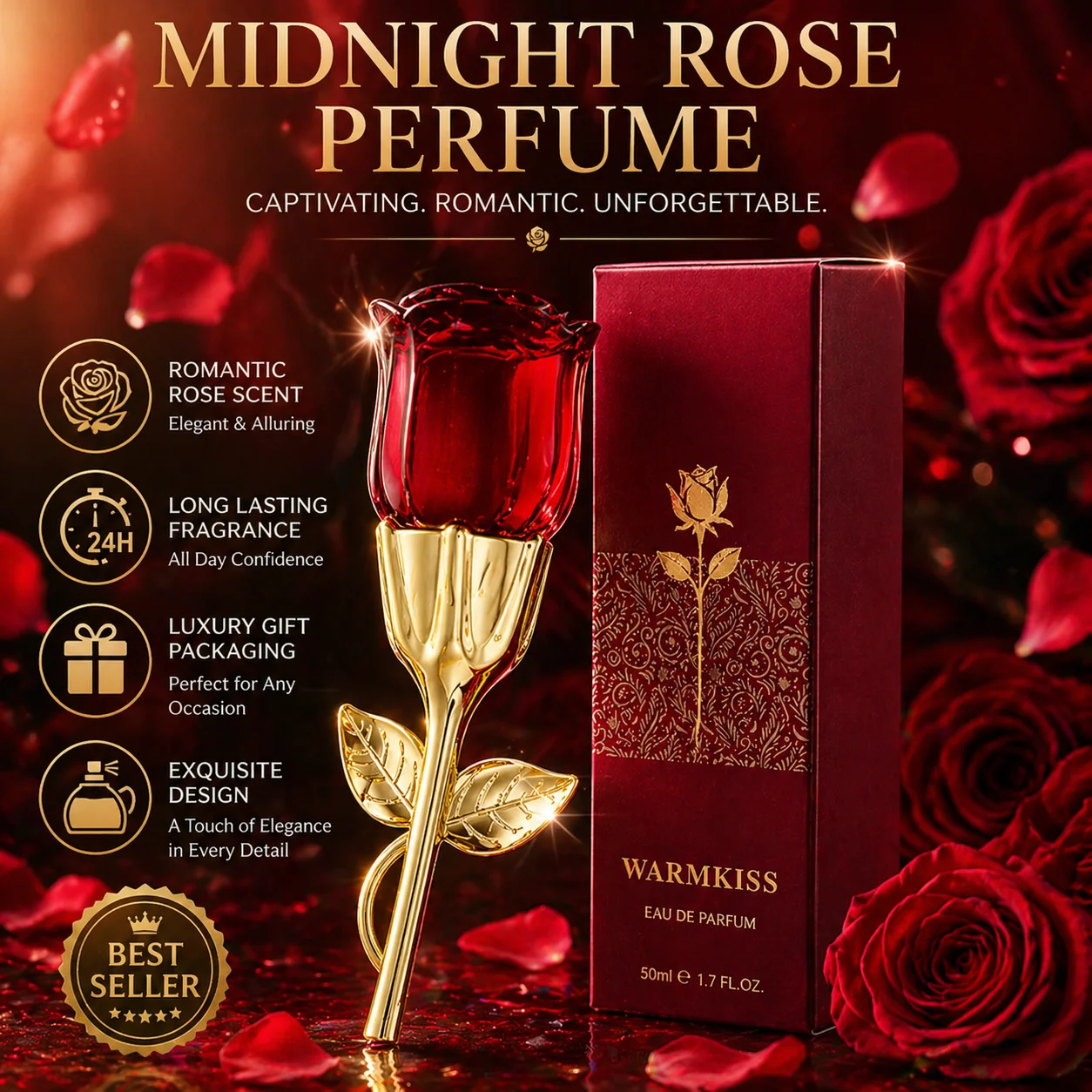 Midnight Rose Perfume for Women Long Lasting Fresh Floral Natural Light Fragrance Unique Elegant Scent
Midnight Rose Perfume for Women Long Lasting Fresh Floral Natural Light Fragrance Unique Elegant Scent