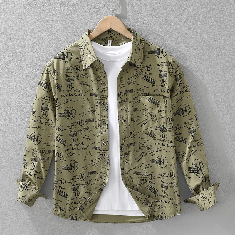 Japanese Streetwear Print Letters Shirts for Men Spring Summer New Mens Long Sleeve Shirts Youth Trend Clothing Pure Cotton Tops
Japanese Streetwear Print Letters Shirts for Men Spring Summer New Mens Long Sleeve Shirts Youth Trend Clothing Pure Cotton Tops