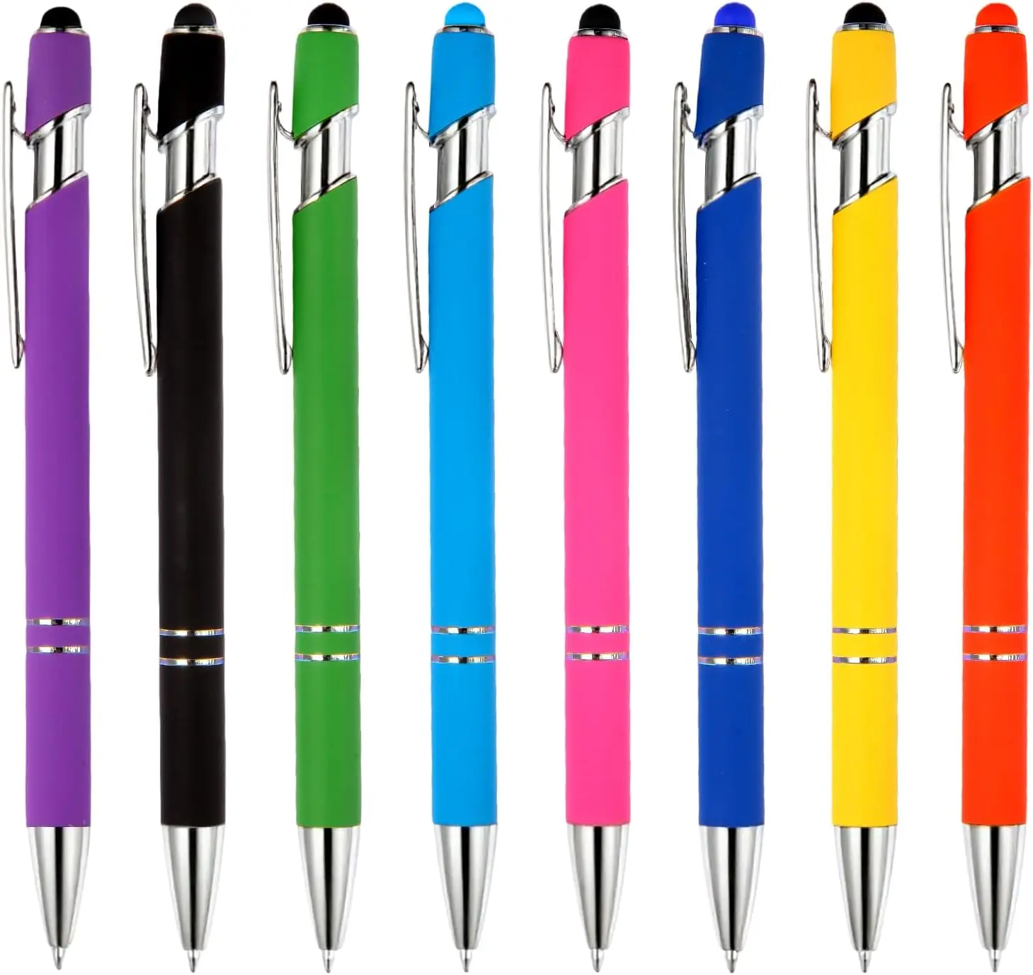 Ballpoint Pen 2-in-1 Stylus 8 Pack, Retractable Ballpoint Pen with Stylus tip Metal Stylus Pen for Touch Screens, 1.0 mm Black Ink (8 PACK)
Ballpoint Pen 2-in-1 Stylus 8 Pack, Retractable Ballpoint Pen with Stylus tip Metal Stylus Pen for Touch Screens, 1.0 mm Black Ink (8 PACK)