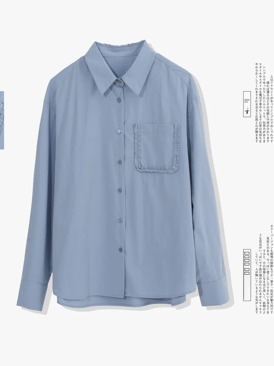 Zimode Pure Cotton Long Sve Casual Faion Asymmetric ket Turn-down Collar Women's irt Breathable Loose Fit French Sle
Zimode Pure Cotton Long Sve Casual Faion Asymmetric ket Turn-down Collar Women's irt Breathable Loose Fit French Sle