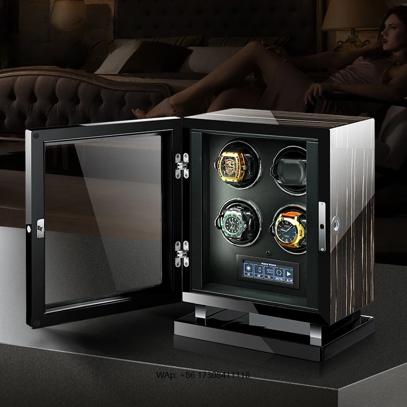 Роскошный автоматический виндер для 2, 4, 6, 9, 12, 24 часов с мотором, сенсорным ЖК-экраном и пультом ДУ, шкатулка для хранения часов
Роскошный автоматический виндер для 2, 4, 6, 9, 12, 24 часов с мотором, сенсорным ЖК-экраном и пультом ДУ, шкатулка для хранения часов