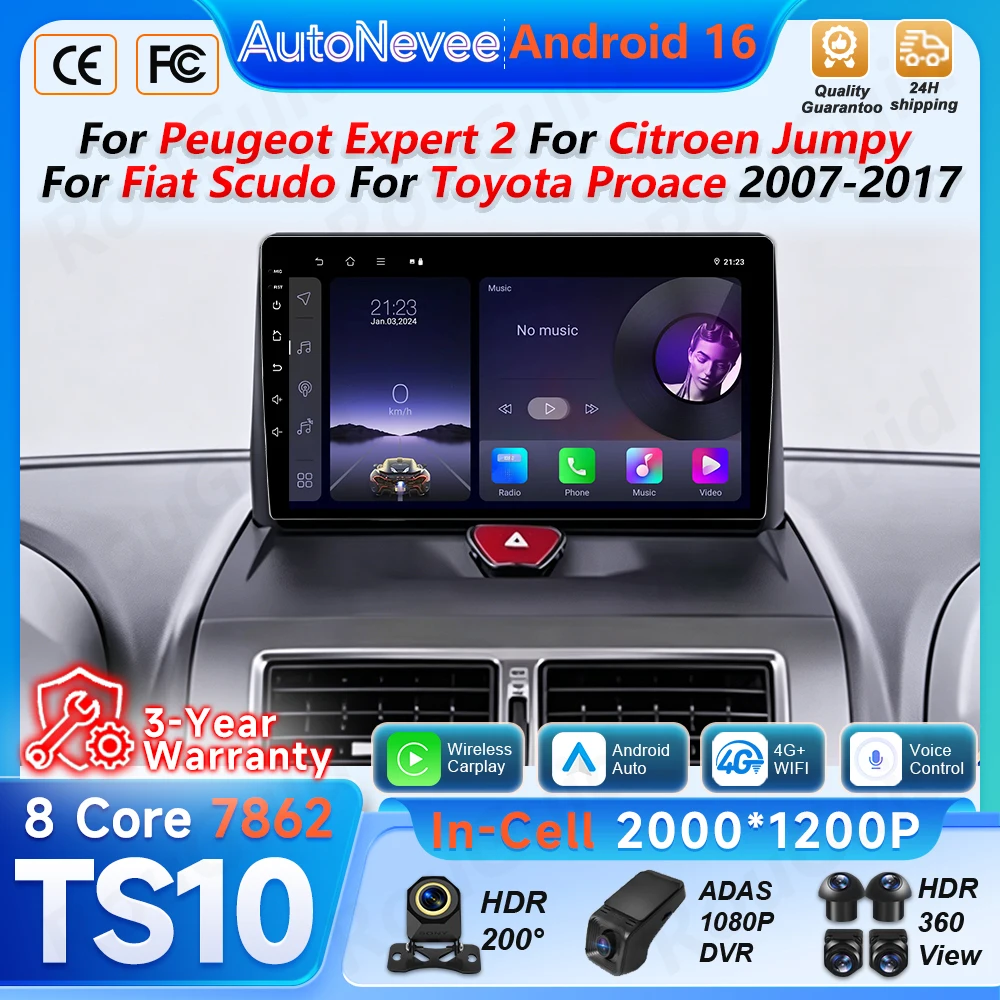 Car Radio For Peugeot Expert 2 For Citroen Jumpy For Fiat Scudo For Toyota Proace 2007-2017 Carplay Multimedia Player Navigation
Car Radio For Peugeot Expert 2 For Citroen Jumpy For Fiat Scudo For Toyota Proace 2007-2017 Carplay Multimedia Player Navigation