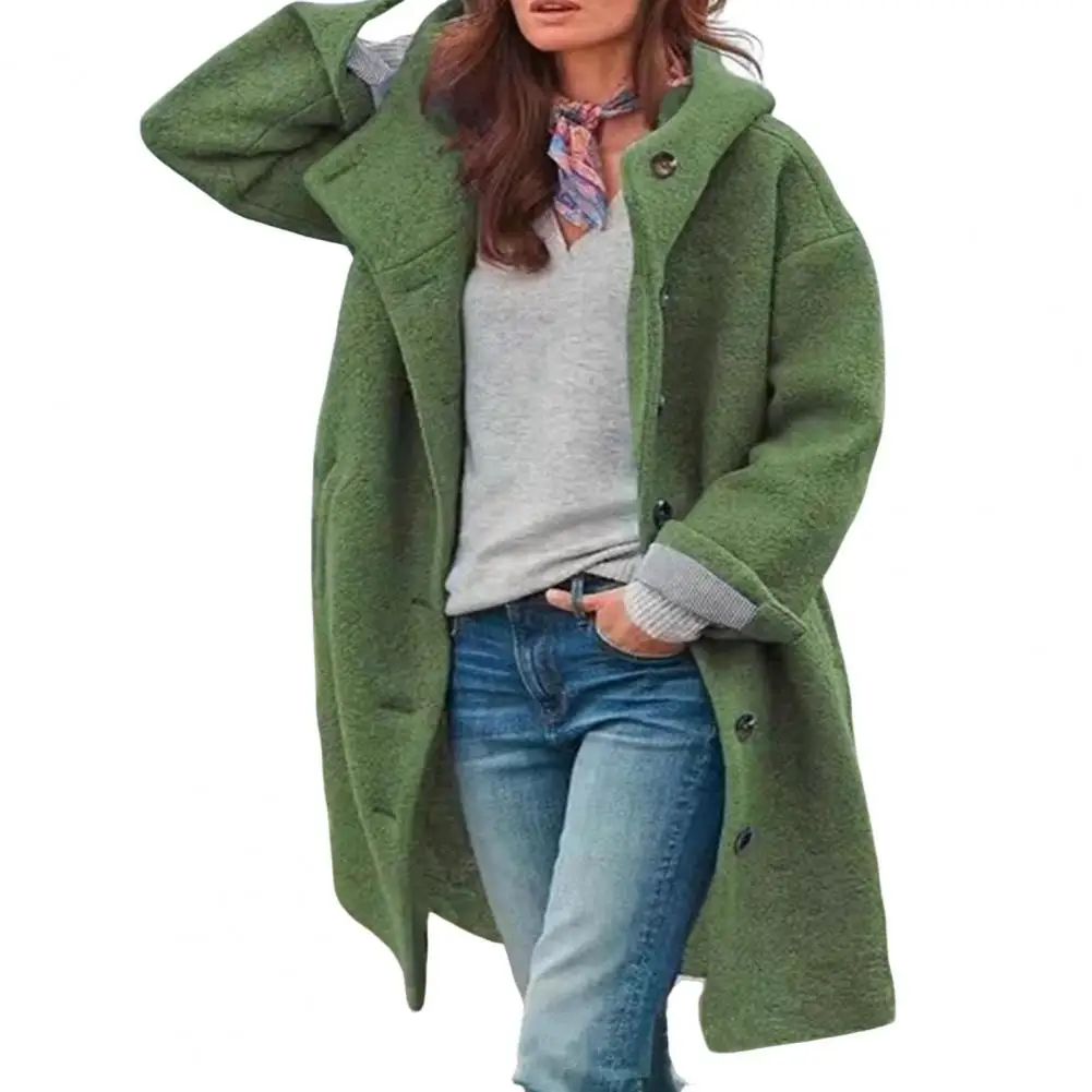 Women Loose Coat Stylish Women's Hooded Overcoat with Pockets Warm Windproof Mid Length Coat for Fall Winter for Daily
Women Loose Coat Stylish Women's Hooded Overcoat with Pockets Warm Windproof Mid Length Coat for Fall Winter for Daily