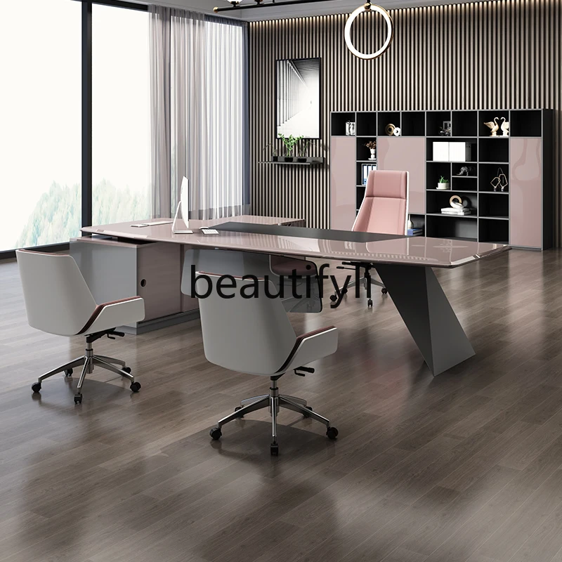 Painted boss table Fashion manager supervisor table Modern simple desk Light luxury office furniture
Painted boss table Fashion manager supervisor table Modern simple desk Light luxury office furniture