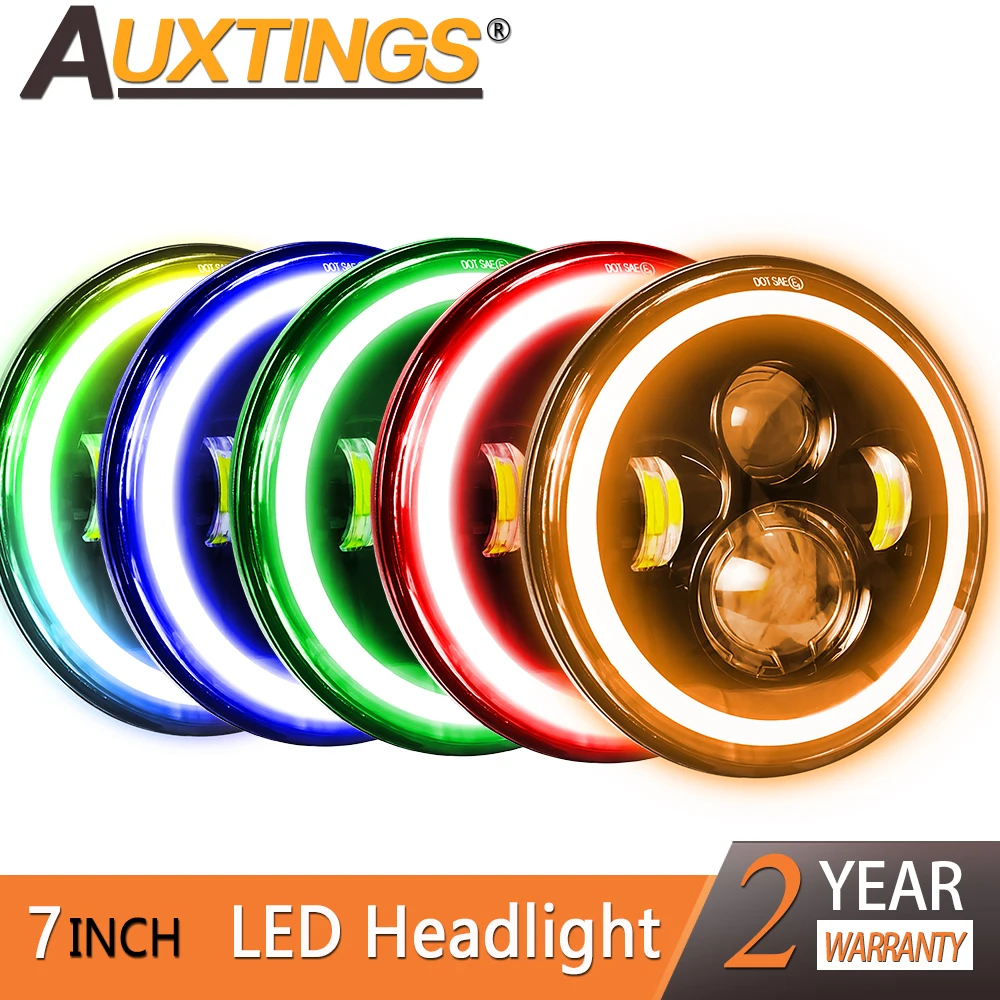 Auxtings 7 Inch Motorcycle LED Headlight, Amber/Red/Bule/Green/RGB Halo Turn Signal White DRL for Wrangler JK TJ CJ LJ Headlamp
Auxtings 7 Inch Motorcycle LED Headlight, Amber/Red/Bule/Green/RGB Halo Turn Signal White DRL for Wrangler JK TJ CJ LJ Headlamp
