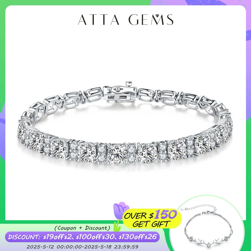 ATTAGEMS 6.0mm Moissanite Tennis Bracelet D color joyas plata de ley 925 autentica With GTC Charms Bracelets for Women Gifts
ATTAGEMS 6.0mm Moissanite Tennis Bracelet D color joyas plata de ley 925 autentica With GTC Charms Bracelets for Women Gifts