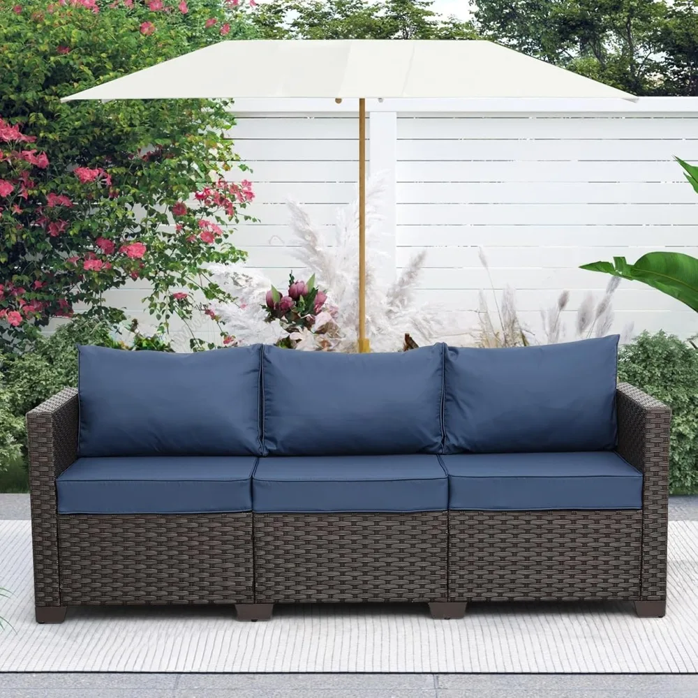 Outdoor Couch Wicker Patio Furniture 3-seat Sofa Outdoor Furniture Deep Seat Hight Backrest with Waterproof Cover Anti-Slip Cus 
Outdoor Couch Wicker Patio Furniture 3-seat Sofa Outdoor Furniture Deep Seat Hight Backrest with Waterproof Cover Anti-Slip Cus