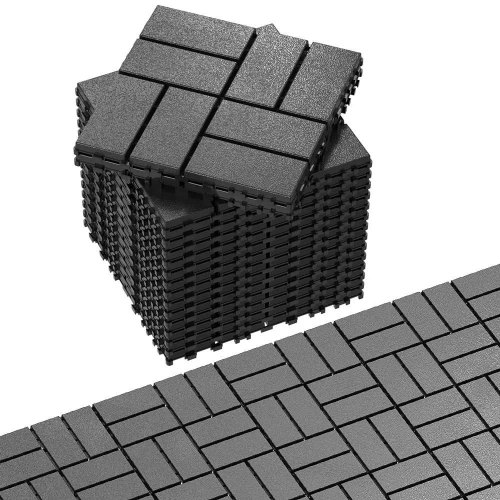 54 Pack Weather Plastic Interlocking Deck Tiles - 12'x12' All Weather Outdoor Flooring for Greenhouses, Patios, Poolsides, Balconies, and Backyards
54 Pack Weather Plastic Interlocking Deck Tiles - 12'x12' All Weather Outdoor Flooring for Greenhouses, Patios, Poolsides, Balconies, and Backyards