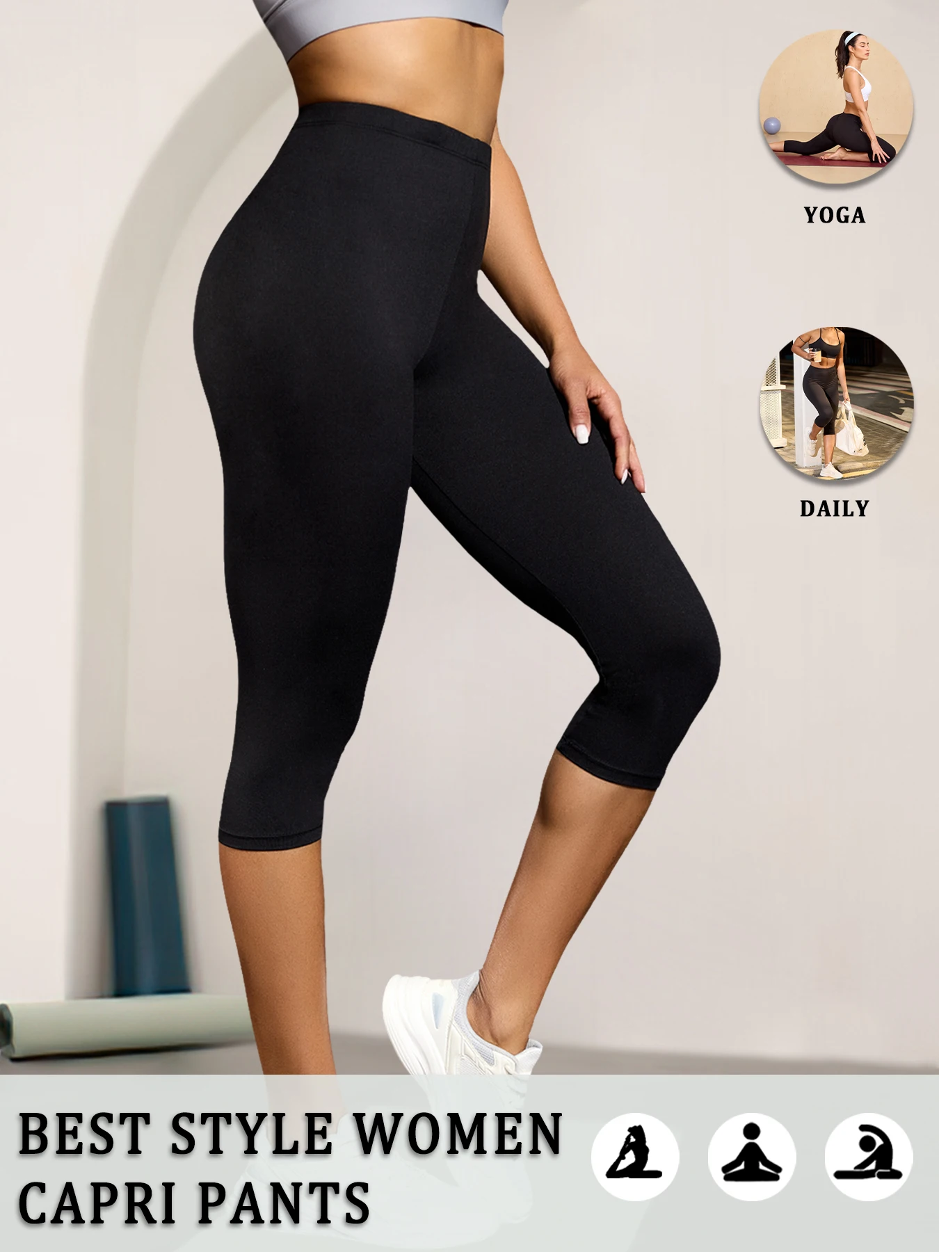 Women's Super Soft Capri Pants High Stretchy Breathable Pants No See Through Workout Running Yoga Athletic Pants Gym Leggings
Women's Super Soft Capri Pants High Stretchy Breathable Pants No See Through Workout Running Yoga Athletic Pants Gym Leggings