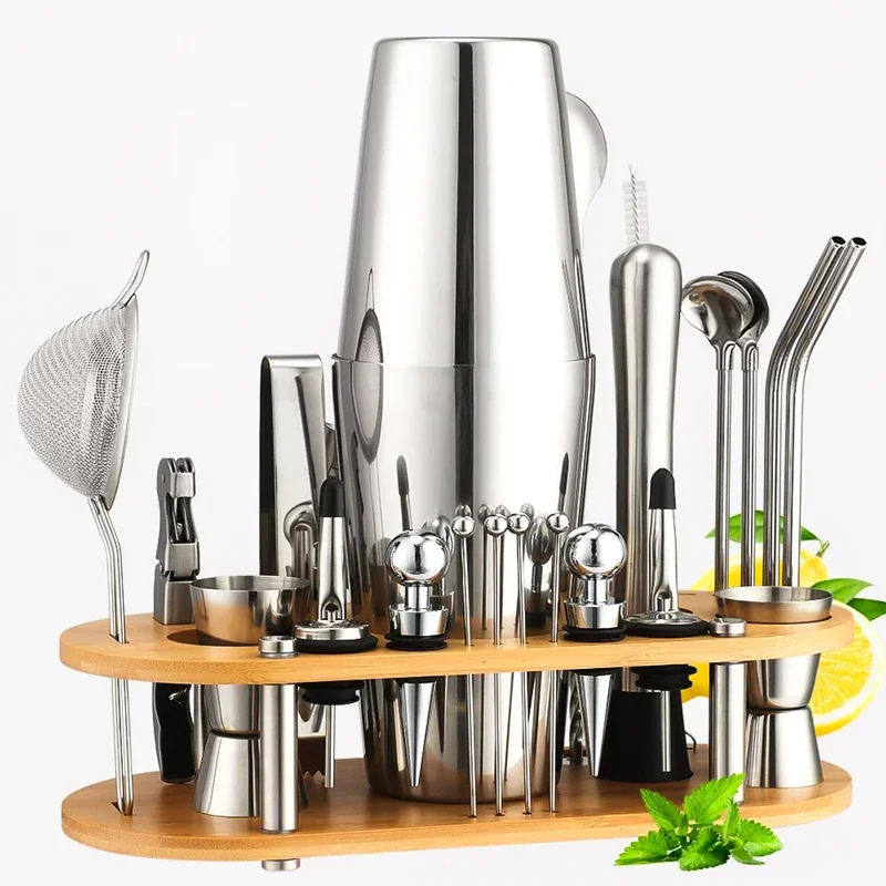 New entry-level stainless steel shaker 23-piece Boston cocktail preparation kit three-stage shaker
New entry-level stainless steel shaker 23-piece Boston cocktail preparation kit three-stage shaker