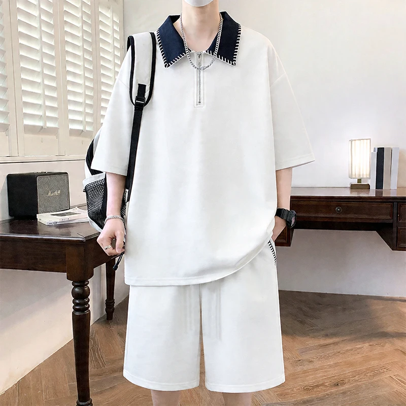 2026Half-zipper Lapel Short-sleeved Polo Shirt Men's Summer Old Money Style Senior Sense Large Size T-shirt Shorts Two-piece Set
2026Half-zipper Lapel Short-sleeved Polo Shirt Men's Summer Old Money Style Senior Sense Large Size T-shirt Shorts Two-piece Set