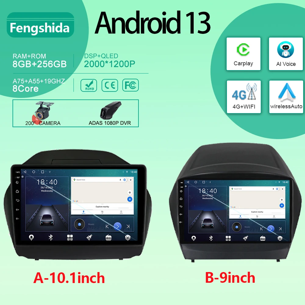 Car For Hyundai Tucson 2 IX35 2009 - 2017 Android Auto Radio Stereo Head Unit Multimedia Player Navigation Carplay No 2din DVD
Car For Hyundai Tucson 2 IX35 2009 - 2017 Android Auto Radio Stereo Head Unit Multimedia Player Navigation Carplay No 2din DVD