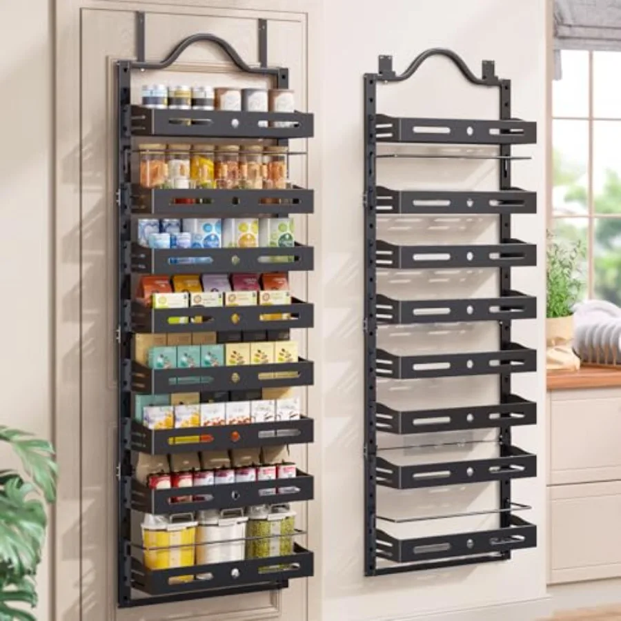 8-Tier Over The Door Pantry Organizer, Large 2 IN 1 Wall Mount or Hanging Spice Rack, Pantry Door Organizer and Storage with Ad
8-Tier Over The Door Pantry Organizer, Large 2 IN 1 Wall Mount or Hanging Spice Rack, Pantry Door Organizer and Storage with Ad