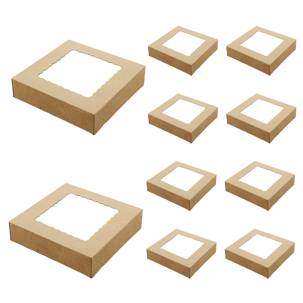 10pcs Cake Boxes Dessert Containers Kraft Paper Food Grade Mince Pie Boxes Small Banquet Hotel Cafe Bakery Window Cookie
10pcs Cake Boxes Dessert Containers Kraft Paper Food Grade Mince Pie Boxes Small Banquet Hotel Cafe Bakery Window Cookie