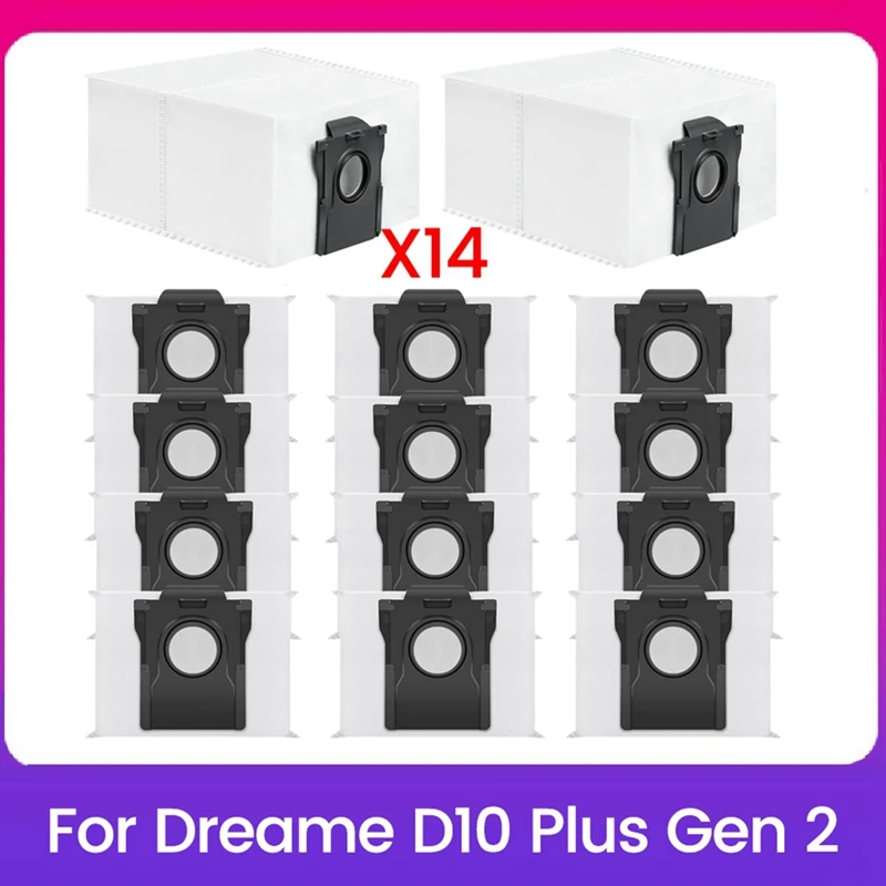 14 шт. мешки для пыли, запасные части для Dreame D10 Plus Gen 2, вакуумные аксессуары, мешки для сбора мусора
14 шт. мешки для пыли, запасные части для Dreame D10 Plus Gen 2, вакуумные аксессуары, мешки для сбора мусора