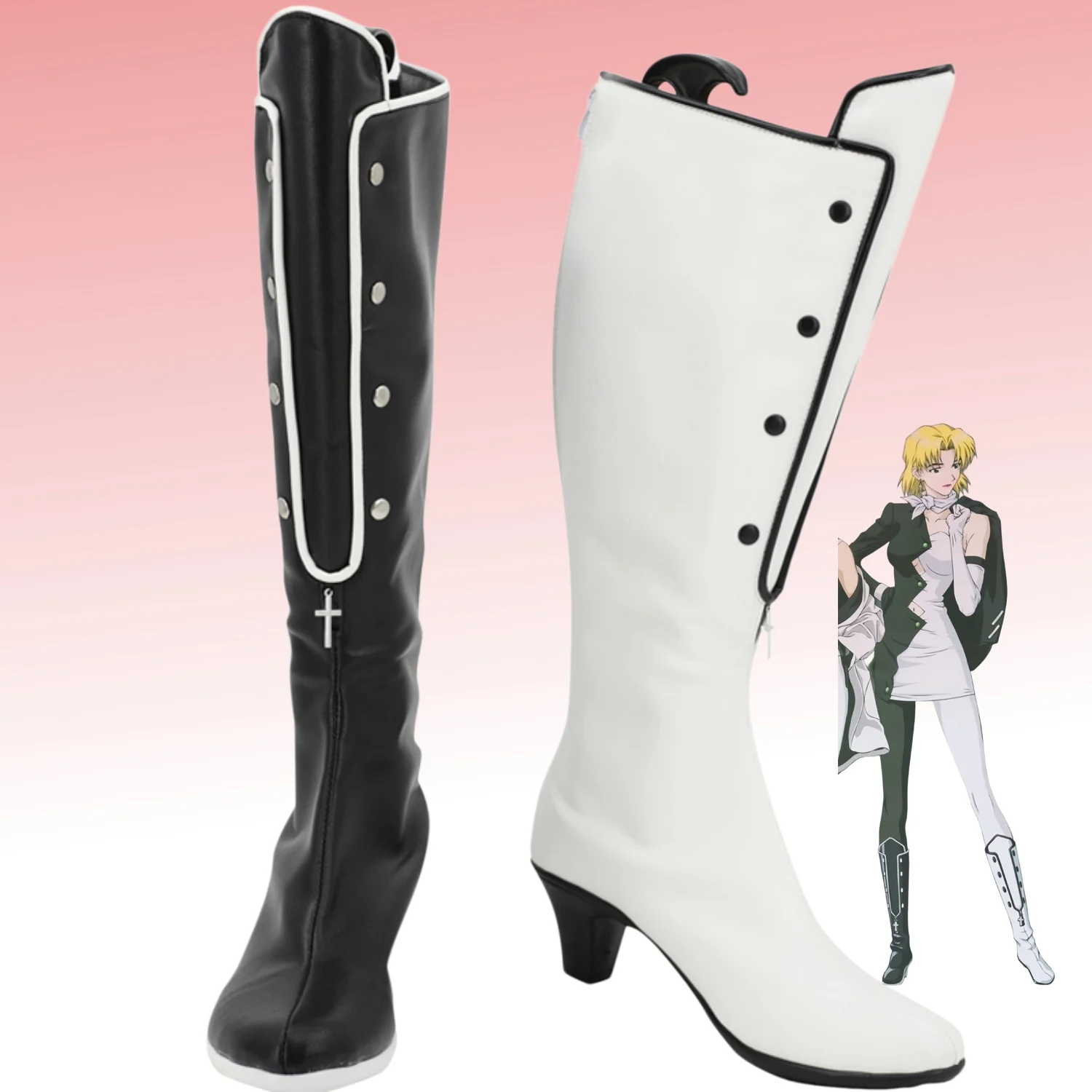 EVA Akagi Ritsuko Cosplay Shoes White Black Boots Custom Made
EVA Akagi Ritsuko Cosplay Shoes White Black Boots Custom Made