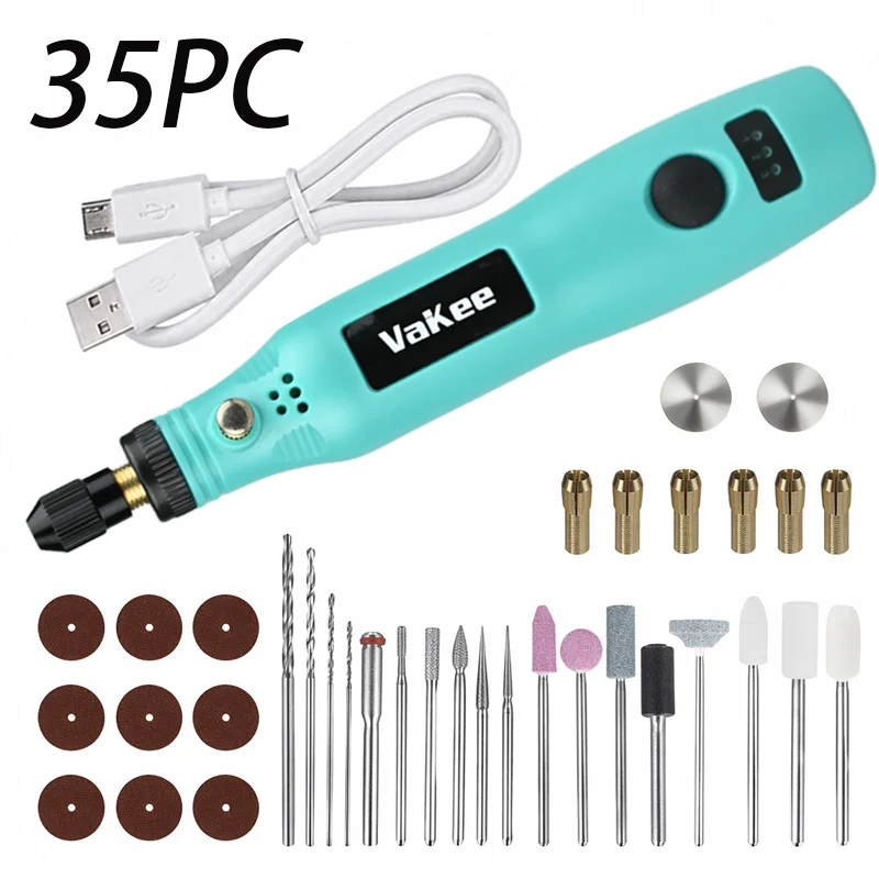 Vakee 3-Speed Cordless Rotary Tool, 5000-15000RPM USB Rechargeable Mini Grinder Pen for Grinding, Polishing & Engraving
Vakee 3-Speed Cordless Rotary Tool, 5000-15000RPM USB Rechargeable Mini Grinder Pen for Grinding, Polishing & Engraving