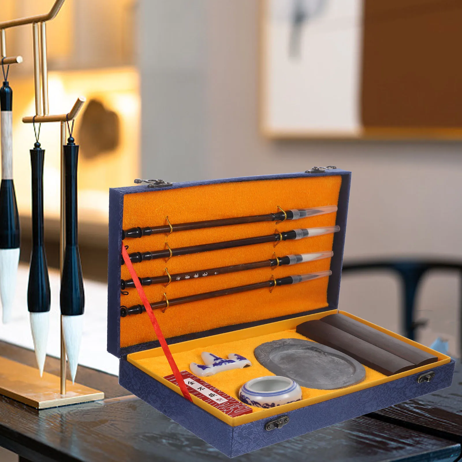 Calligraphy Brush Set Portable Ink Stone Writing Brush for Student Wood Calligraphy Supplies Practice Ink Stick
Calligraphy Brush Set Portable Ink Stone Writing Brush for Student Wood Calligraphy Supplies Practice Ink Stick