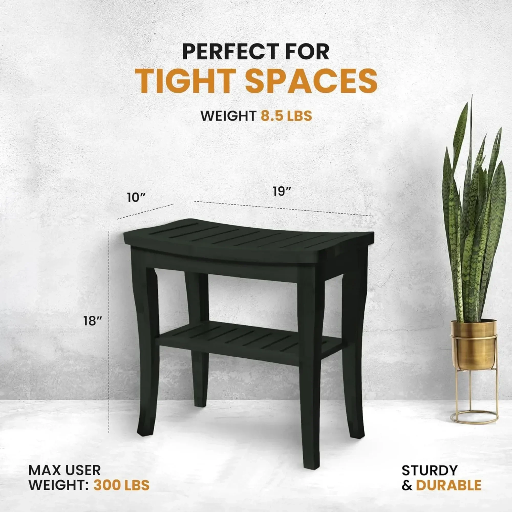 Черная бамбуковая скамейка для душа с полкой для хранения, 18-дюймовое сиденье для душа в ванной комнате для внутреннего душа, нескользящий табурет для спа, подставка для ног
Черная бамбуковая скамейка для душа с полкой для хранения, 18-дюймовое сиденье для душа в ванной комнате для внутреннего душа, нескользящий табурет для спа, подставка для ног